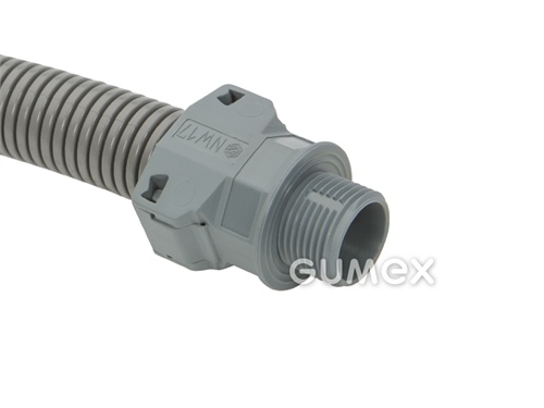 NORDUC A 183 M, für Rohrschützer 10mm, Außengewinde M16x1,5, IP65, PA6, grau, 